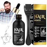 TECHEEL Bartöl Herren Bartwachstum Kit mit Bartroller und Bartwachstum Serum für Männer
