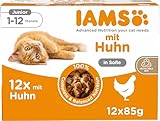 IAMS Delights Kitten Nassfutter - Multipack Katzenfutter mit Huhn in Sauce, hochwertiges Futter für Junior Kätzchen von 1-12 Monate, 12 x 85g