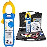 PeakTech P 1670 – True RMS Stromzange mit 50000 Counts – Strommessgerät mit Bluetooth 4.0 & eigener App – Stromzange AC/DC 1000A mit eingebauter LED-Lampe – TÜV/GS zertifiziert – Blau