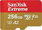 SanDisk Extreme microSD Karte für mobiles Gaming 256 GB, Unterstützt mit A2 App Performance AAA/3D/VR-Spielgrafiken und 4K-UHD-Video, 190 MB/s Lesen, 130 MB/s Schreiben, Class 10, UHS-I, U3, V30