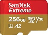 SanDisk Extreme microSD Karte für mobiles Gaming 256 GB, Unterstützt mit A2 App Performance AAA/3D/VR-Spielgrafiken und 4K-UHD-Video, 190 MB/s Lesen, 130 MB/s Schreiben, Class 10, UHS-I, U3, V30