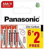 Panasonic AAA Batterien Zink-Kohle – 8 Stück (6+2 gratis)