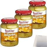 Bautzner Senfgurken süß-würzig 3er Pack (3x420g ATG) + usy Block