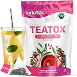LULUTOX Detox Tee zum Abnehmen – Natürliche Kräutermischung mit Löwenzahn, Ginseng & Ingwer – Unterstützt Abnehmziele, Verdauung, Blähungen & Wohlbefinden in den Wechseljahren – Vegan (28 Teebeutel)