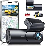 GKU 4K Dashcam Auto Vorne Hinten, 5G WiFi & GPS, Dual Dash Cam, 1.5” IPS Mini Auto Kamera mit 64GB SD Karte, Parküberwachung, Super Nachtsicht, WDR, 170° Weitwinkel, G-Sensor, APP Steuerung, Max 256GB