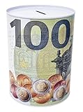 Spardose Design Banknote 100 Euro aus Metall Blech nicht aufklappbar 15 x 13 cm