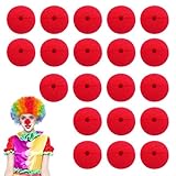 ZYEKIU 20 Stück Clownnasen Rot Erwachsene Clown-Nase Falsche Clownsnasen Aus Rote Nasen Schwamm Clowns Gekleidete Schwammbälle für Fasching Karneval Mottopartys Cosplay Oder Andere Parteien