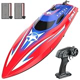 HOLYFUN Remote Control Boat for Kids and Adults RC Boot mit proportionaler Steuerung, 20+ km/h, wasserdicht, 30 Min Spielzeit, 2 Akkus, 2,4 GHz Fernsteuerung, für Kinder & Erwachsene, Pool & See