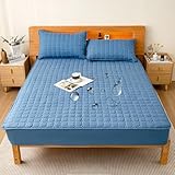 Wasserdichter Queen-Matratzenschoner – geräuschloser Bezug mit 30,5 cm tiefer Tasche und elastischem Rundumgummi, 150 x 200 cm, waschbarer Bettschutz für Zuhause und Hotel