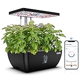 iDOO WiFi Hydroponisches Anzuchtsystem, 12Pods Smart Garden mit LED-Pflanzenlampe, 6,5L Wasserbehälter, Ventilator, Indoor Kräutergarten Kit, Höhenverstellbar