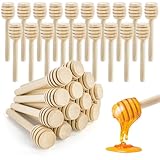 Lawei 100 Stück Honiglöffel Holz Honig Dipper Löffel Mini Holzschläger für Honig Marmelade - 7,5 cm
