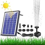 AISITIN 6.5W Solar Springbrunnen Eingebaute1500 mAh Batterie Upgraded Solar Teichpumpe Wasserpumpe, Schwimmender Fontäne Pumpe mit 6 Fontänenstile für Garten, Vogel-Bad,Teich,Fisch-Behälter