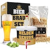 Heldengenuss - Bierbrauset Weizen - 5L Bier - [Echtes Brauerlebnis] - Bier brauen Set Mit Videoanleitung - Bier Geschenke für Männer