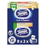 Tempo Feuchte Toilettentücher 'Sanft & Pflegend' - Megapack - 16 Packungen mit je 42 Tüchern - Duo Packs - mit natürlicher Kamille - Toilettenpapier, dermatologisch getestet & pH-hautneutral