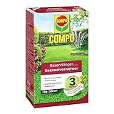 COMPO Rasendünger mit Unkrautvernichter, 3 Monate Langzeitwirkung, Unkrautvernichtung, Feingranulat, 3 kg, 100 m²