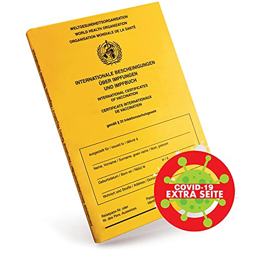 Premium Impfausweis - NEUE AUSGABE 2021 - Internationaler Impfpass Imfpass Impfbuch für Erwachsene - Mit WHO Zeichen Vaccine Passport, Impfungspass mit EXTRA SEITE - (Norm Größe)