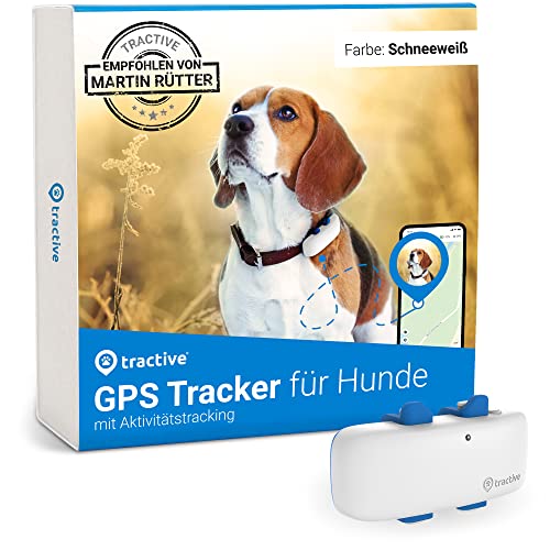 Tractive GPS Tracker für Hunde. Empfohlen von Martin Rütter. Live-Ortung. Unbegrenzte Reichweite. Passt auf alle Halsbänder (Weiß)