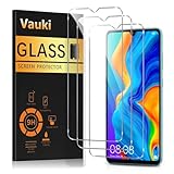 Vauki 3 Stück Panzer Schutz Glas für Huawei P30 Lite 6,15' 9H Härte Schutzfolie,Anti-Kratzen,Ultra-Klar Displayschutzfolie,Full Screen Schutzglas Ultrabeständig Bläschenfrei,Clear