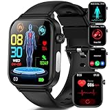 Marsyu Smartwatch EKG+HRV/Harnsäure/BMI/ΒΙυtｚυcker Herren Damen Gesundheitsuhr mit Telefonfunktion/SOS-Taste, 24H Herzfrequenz SPO2 Blutdruck Körpertemperatur Schlafmonitor Fitnessuhr für Android/iOS