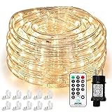 Nurkoo 10m LED Lichtschlauch, 240 LEDs Lichterschlauch IP65 Wasserfest, Lichterkette Strombetrieben mit EU-Stecker für Innen Außen Party Hochzeit Deko, Leuchtschlauch (Warmweiß)