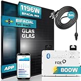 SUNNIVA 1196W/800W Solaranlage Balkonkraftwerk Micro Inverter Fox ESS Set Monokristallin genehmigungsfrei Solarpanel Solarmodul Photovoltaikanlage