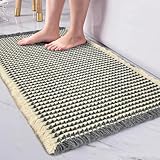 WONGS BEDDING Badematte rutschfest, Badezimmerteppich Groß Waschbar Badteppich, Weich Waffel Badvorleger für Badezimmer (60x40 cm)
