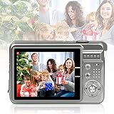 Digitalkamera 1080HD Foto Kamera Digital 2,7 Zoll 18 MP Mini Digital Kamera mit 8X Digitalzoom Fotoapparat Digitalkamera Geschenk Kompaktkameras für Kinder Erwachsene Studenten Anfänger(Silber)