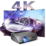 Beamer 4K Heimkino 1200 ANSI Tageslicht Beamer mit WiFi6, Bluetooth5.2, Autofokus Full HD LED Smart Projektor mit Netflix, Trapezkorrektur für Decken-/Wand-/Stativmontage, Gaming, Heimkino(Grau)