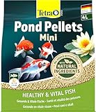 Tetra Pond Pellets Mini – Hauptfutter für kleine Teichfische, schwimmfähige Futter Pellets für die tägliche Fütterung, 4 L Beutel