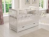 Love For Sleep Babybett Beistellbett 120x60cm mit Schaumstoffmatratze Weiß Jacob Kinderbett Baby Bett Holz - Kinderbett Babybett, Mitwachsend Gitterbett Baby Bed