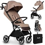 LIONELO Cloe Zusammenklappbarer Kinderwagen bis zu 22 kg, Verstellbare Rückenlehne Schlaffunktion, 5-Punkt-Gurt Große Schwenkräder Moskitonetz Becherhalter Leichtgewicht Kompakt Wasserdicht