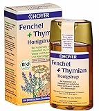 HOYER Fenchel & Thymian Honigsirup Bio - Wohltuend bei Husten & Heiserkeit - Sirup aus Honig, Fenchelöl & Thymianöl - 250 g Dosierspender