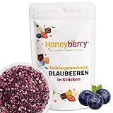 Gefriergetrocknete Heidelbeeren Stücke 250g - Blaubeeren Gefriergetrocknet - Gefriergetrocknete Früchte - Trockenfrüchte Gefriergetrocknet - Perfekt zum Backen, Kuchendekoration, Müsli & Desserts