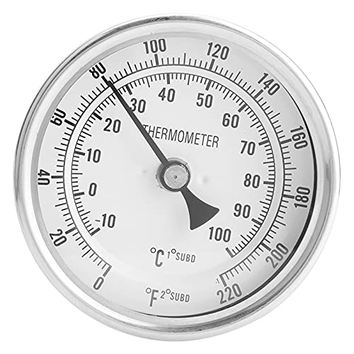 BEINME Schweißloses Bimetall-Thermometer-Kit 1/2' MNPT 0~220F for Homebrew-Bier- und Weinthermometer
