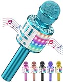LED Drahtloses Bluetooth Mikrofon zum Singen, Spielzeug Kinder, Heim KTV Karaoke Maschine, Tragbares KTV Lautsprecher Recorder für Android/iPhone/iPad/PC