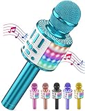 LED Drahtloses Bluetooth Mikrofon zum Singen, Spielzeug Kinder, Heim KTV Karaoke Maschine, Tragbares KTV Lautsprecher Recorder für Android/iPhone/iPad/PC