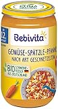 Bebivita Menüs ab 12. Monat Gemüse-Spätzle-Pfanne nach Art Geschnetzeltem, 6er Pack (6 x 250g), Mittel