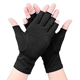 JOMOCARE Kompressionshandschuhe für Arthritis, fingerlose Handschuhe, Gelenkschmerzunterstützung, Handschuhe für Damen und Herren, Schwarz, X-Large
