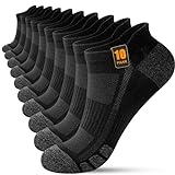FORVEVO 10 Paar Sneaker Socken Herren 43-46, Sportsocken Baumwolle, Atmungsaktive Laufsocken Kurz für Laufen Tägliche (Schwarz)