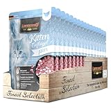 Leonardo Frischebeutel [16x85g Kitten Geflügel] | Getreidefreies Nassfutter für Katzen | Feuchtfutter Alleinfutter im Einzelportionsbeutel