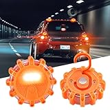 Farnirvana 2 Stück Warnleuchte Auto, Wasserdicht LED Warnleuchte mit 9 Flash-Modi LED Warnleuchten Mit Magnet Und Haken,Batteriebetrieben,für Auto, Verkehrsunfälle, Pannen, LKW, Schiff