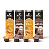 Tchibo Cafissimo Probierset Flavoured Edition Espresso Caramel & Espresso Double Chocolate, 40 Stück (4x 10 Kaffeekapseln), nachhaltig & fair gehandelt