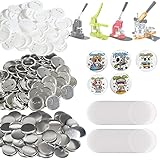 VEVOR Buttonmaschine Knopfmachermaschine Zubehör Badge Punch Press 58 mm, DIY Badge Press Machine Ersatzteile 500 STK. Abzeichenpressmaschine, Metall + Kunststoff / 250 + 250 STK. mit Metalldeckel