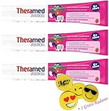 3 X 75 ml Thera-med Junior Erdbeer Zahnpasta (ab6+) ►ohne Minze & Menthol◄ Zahncreme Kinder-Zahnpasta + 1 Gratis Radierer von ManyMore*