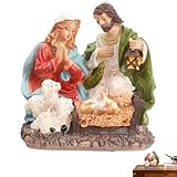 Weihnachtskrippe, Weihnachtskrippe, Weihnachtskrippe, Deko, Kunstharz, Christus, Krippenfigur – Heilige Familie, buntes heiliges Handwerk, Heimtisch-Szene, Wohnzimmer