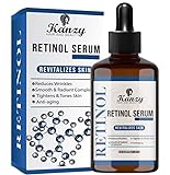 KANZY Retinol Serum 2.5% für Gesicht Bestes Anti-Aging feuchtigkeitsspendende Serum Gesichtspflege gegen Falten & Altersflecken mit Hyaluronsäure, Vitamin C, A & E, Jojobaöl & Aloe Vera - 30ml