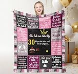 Kuscheldecke 30 Geburtstag Geschenk Für Frauen, Geburtstag Deko Bedruckte Flanell Decke, Personalisierte Inspirierende Geschenke Für Frau Freundin Schwester Kollegin und Mama