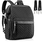 Brombär Wickelrucksack Schwarz mit Kinderwagenhaken und vielen Fächern (Schwarz)