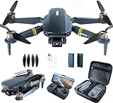 Brushless Super Ausdauer Faltbare Quadcopter Drohne für Anfänger – 40+ Minuten Flugzeit, Wi-Fi FPV Drohne mit 120°Weitwinkel 1080P HD Kamera, Follow Me, Duale Kameras (2 Batterien)