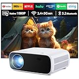 2025 Neues Hochleistungsbeamer, unterstützt Switch und PS5 ohne Verzögerung, Beamer mit WiFi und Bluetooth, 20000 Lumen 4K-Unterstützung, Full HD 1080P Auflösung, （Hochhelligkeitsversion）